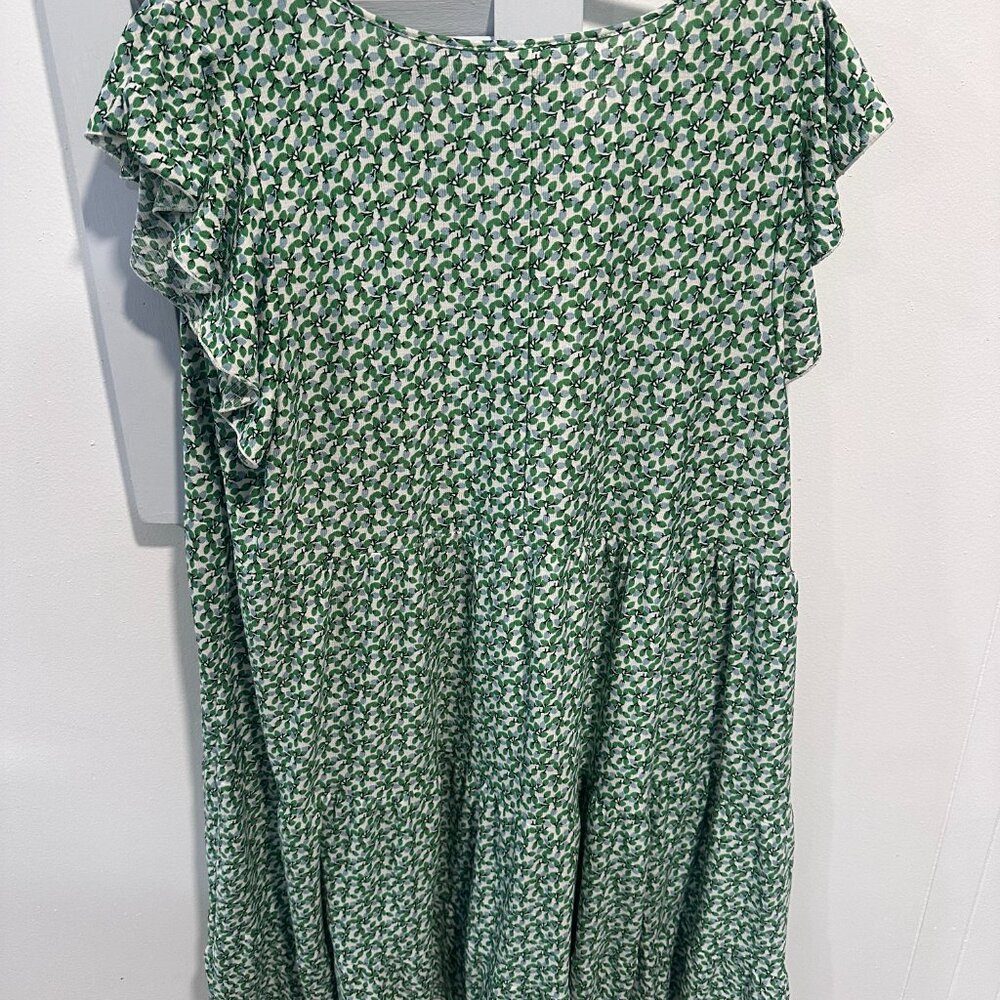 Max Studio Green Floral Dress 2X EUC - Picture 3 of 4